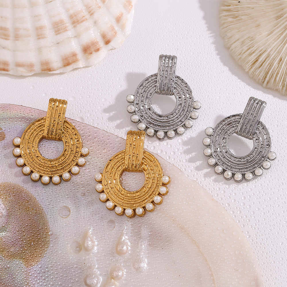 Imitation Pearl Round Earrings