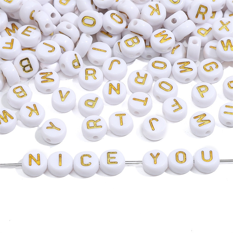 50 PCS/Package Quantity 50 PCS/Package Arylic Letter DIY Jewelry Accessories Beads