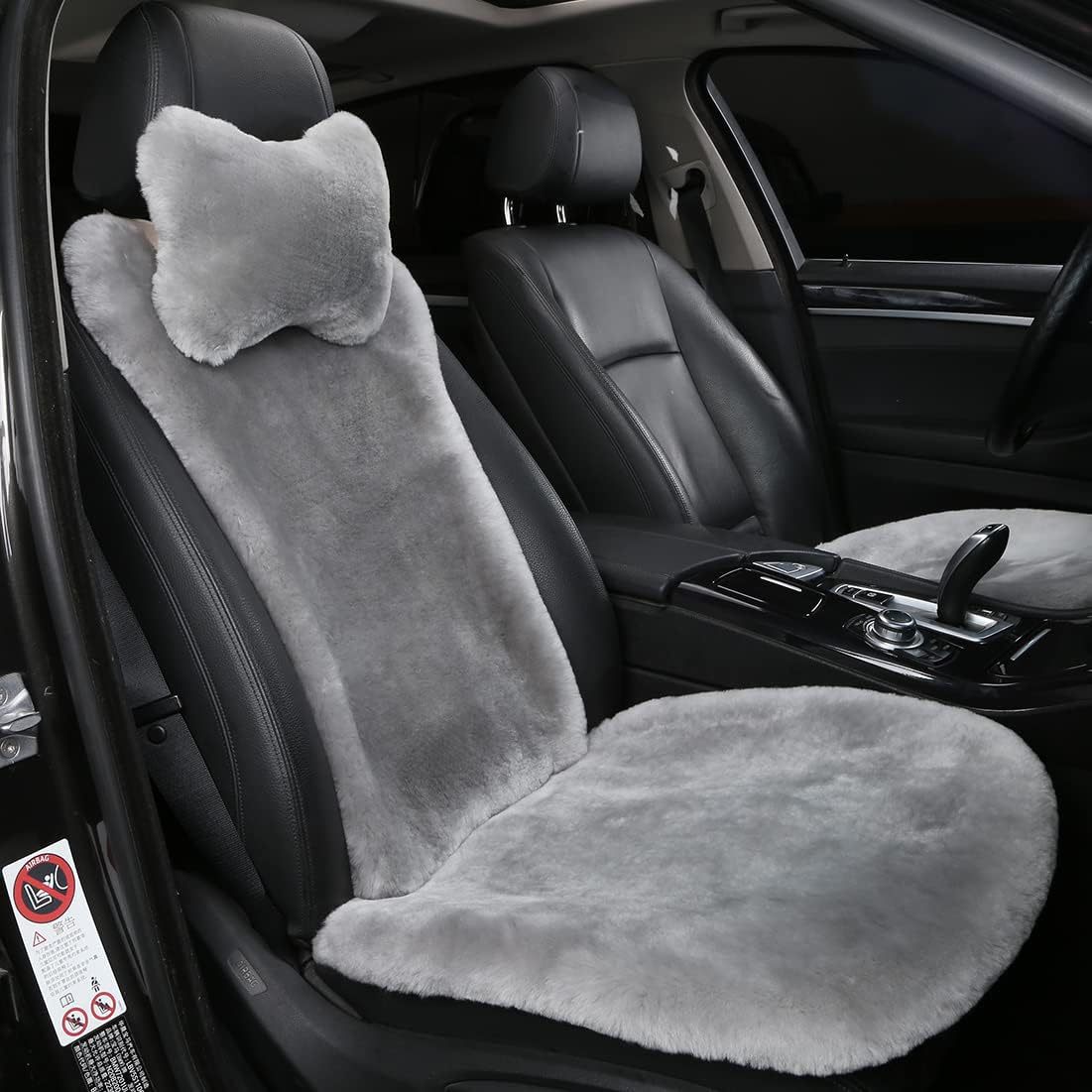 Car Cushion Winter Wool Single Seat Cushion Real Wool Fur One-piece Single Seat Full Leather Cushion Car Cushion