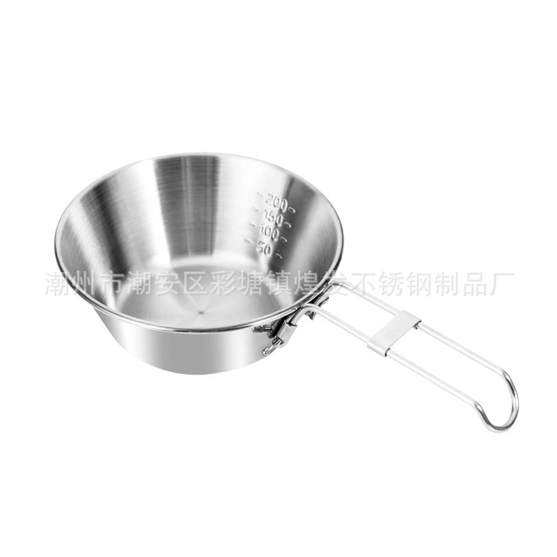 Travel folding kitchenware stainless steel for camping, tableware, handheld handle