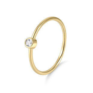 Ins Simple Laboratory Artificial Cultivation Diamond Single Diamond Ring Gold Plated Niche High-grade Plated Ring Ring for Women