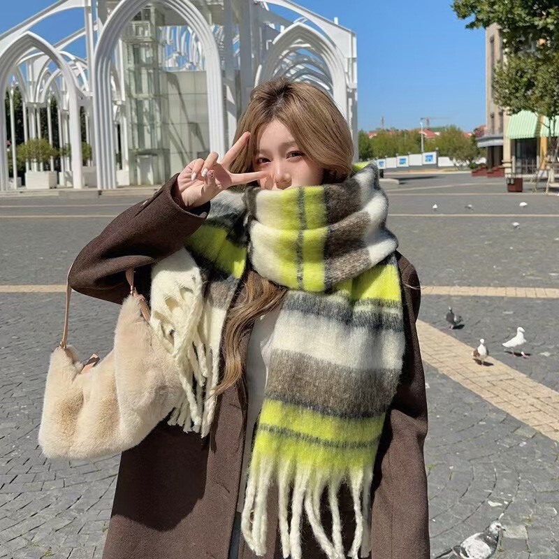 新款马海毛围巾女秋冬季韩系高级感百搭美拉德仿羊绒保暖跨境批发|undefined