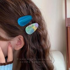 高級感酢酸水滴ヘアピン小衆デザインヘアピン側辺前髪細髪クリップファッション衝突色対クリップ