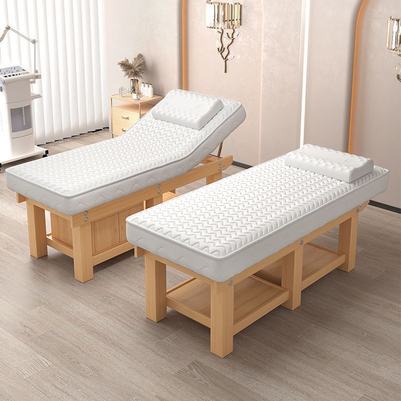 Latex Solid Wood Beauty Bed Special Massage Bed for Beauty Salon Physiotherapy Bed Ear Tattoo Embroidery Eyelash Moxibustion Massage Bed