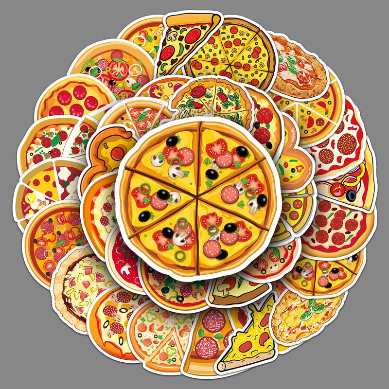 50 pizzas personality cross-border cartoon food goo card hand account decoration guitar notebook luggage graffiti stickers