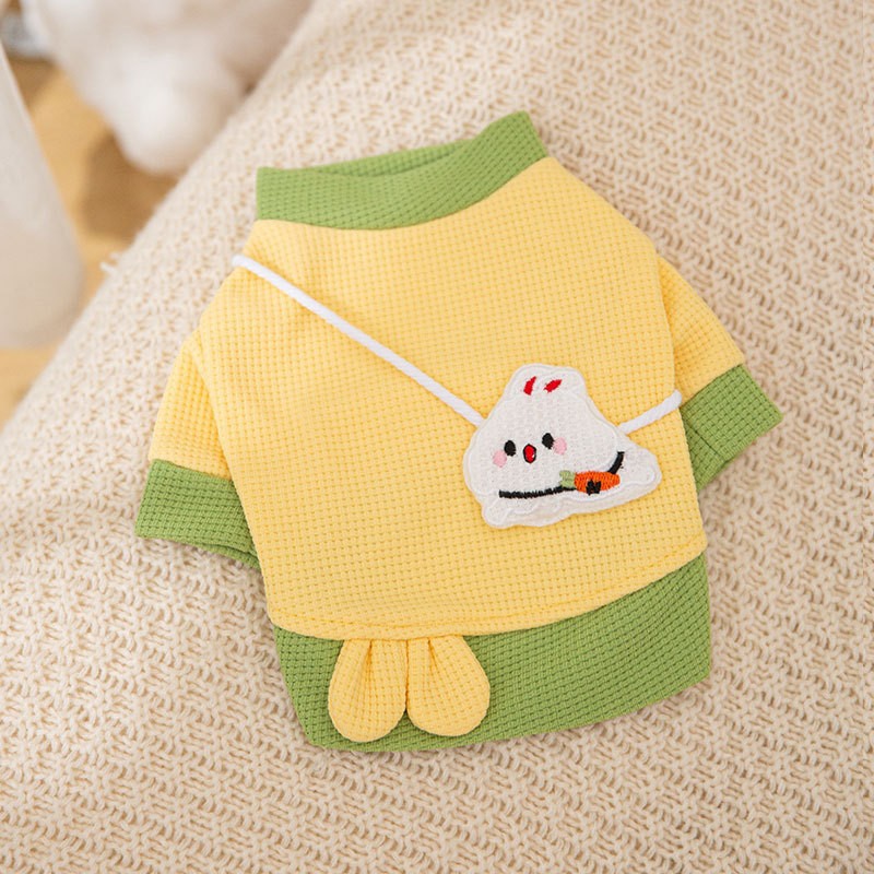 Otoño e invierno perro estilo coreano lindo oso cuello redondo suéter mediano y pequeño perro gato dos pies caliente ropa para perros mascotas