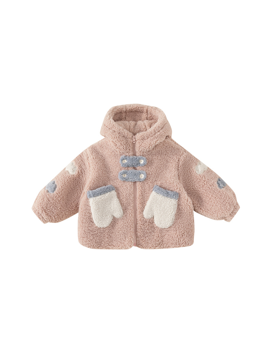 Yubao ropa infantil de niñas abrigo de lana de invierno nuevo bebé femenino grueso chaqueta con capuzas de invierno para niños