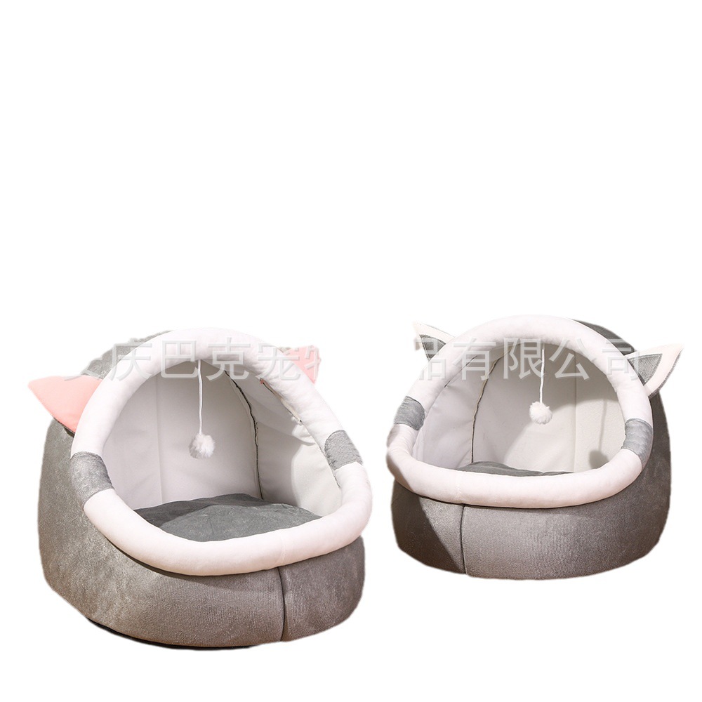 Nido de gato cuatro estaciones Universal perrera verano gatito dormir semi-cerrado gatito Casa cama nido de gato nido de mascotas suministros