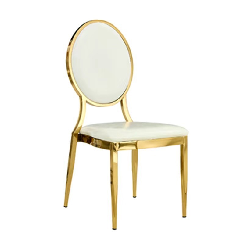 Sala de banquetes de bodas de hotel galvanizado solar silla de espalda redonda Napoleón silla de plata silla de hierro forjado silla de bambú al por mayor