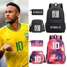 内马尔书包球星Neymar同款周边印花双肩包男女学生校园三件套书包