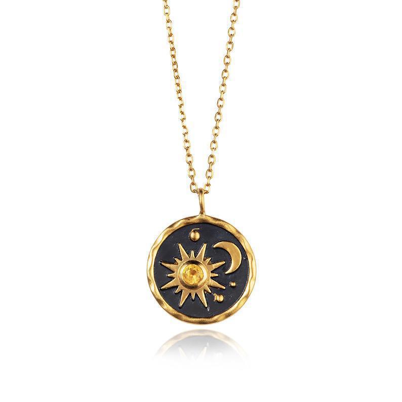 Plating Design Vintage Style Sun Moon Alloy Plating Women's Pendant Necklace