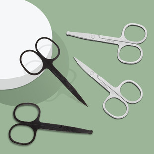 Stainless steel nose hair scissors round head small scissors makeup tools pointed mouth eyebrow scissors eyebrow trimming scissors multifunctional eyebrow trimming scissors