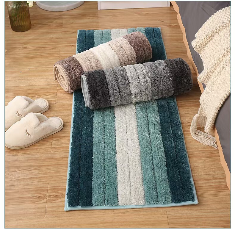 Cross-Border Gradient Thickened Tufted Carpet Bathroom Mat Quick-Absorbing Non-Slip Mat Kitchen Mat Door Mat Bedroom