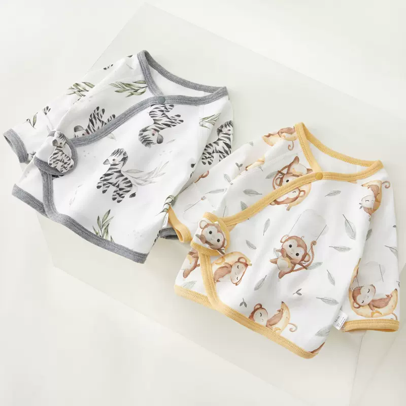 新生婴儿衣服纯棉0-3-6月半背衣初生宝宝上衣和尚服春秋安阳童装