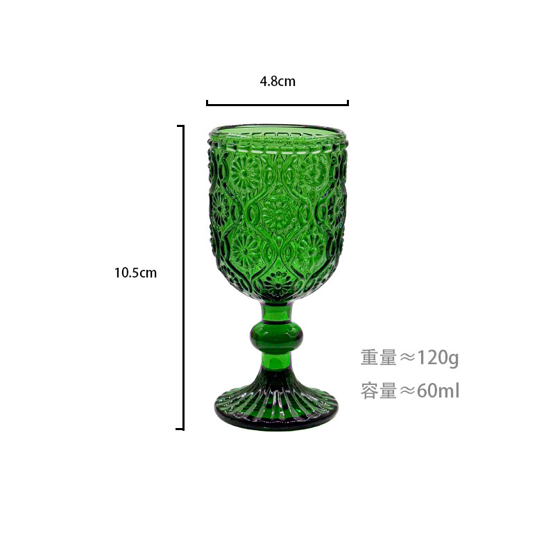 Gran por mayor transfronterizo vintage relieve tazas de vino de vidrio de colores tazas de vino de boda una taza de vino grueso una taza o dos tazas image 15
