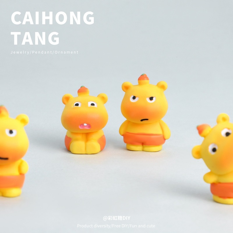 树脂卡通实色水豚噜噜公仔 创意造景配件DIY饰品钥匙配件混装批发|undefined