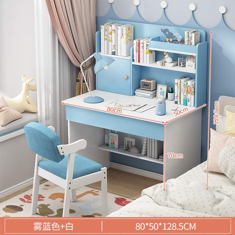 Escritorio estudiante hogar dormitorio escritorio estantería escritorio de la computadora integrada Escritorio de estudio simple niños y niñas Escritorio de escritura