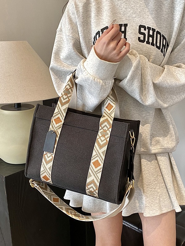Bolso de lona transfronterizo para mujer, nuevo estilo 2025, informal, ligero, de gran capacidad, para el día a día, bolso de hombro y bandolera a la moda para mujer