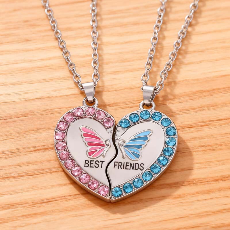 European and American Cross-Border Fashion Letters Best Friend Forever Best Friend Bff Heart Stitching Necklace European and American Cross-Border Fashion Letters Best Friend Forever Best Friend Bff Heart Stitching Necklace