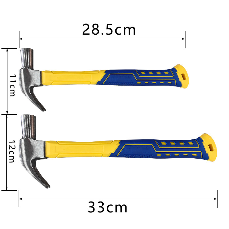 羊角锤源头工厂批发起钉木工专用碳钢铁锤包塑柄锤子