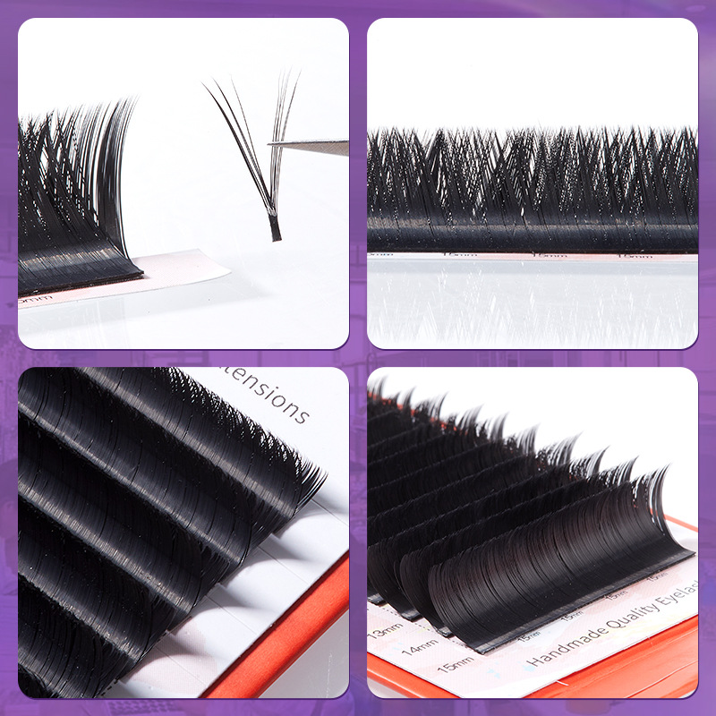 Fábrica de belleza, pestañas densas, pestañas falsas al por mayor, pestañas falsas, flores de cola, no dispersas en forma de V, pestañas de injerto de pelo redondo.