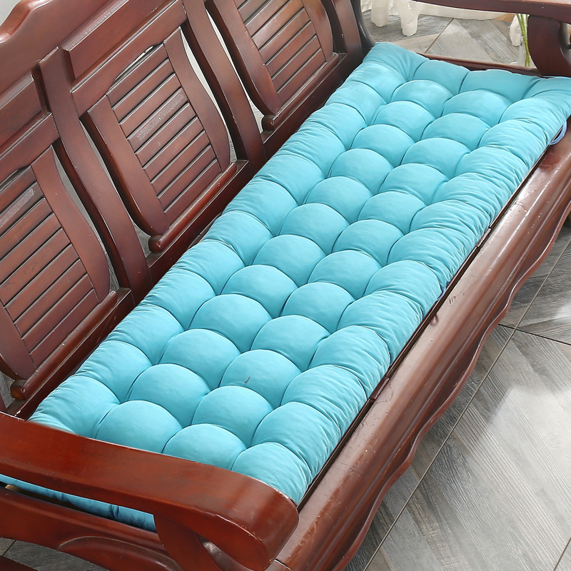 Sofá de madera sólida gruesa cuatro estaciones muebles de madera universal cojín de banco sofá antiguo de tres asientos Nayou