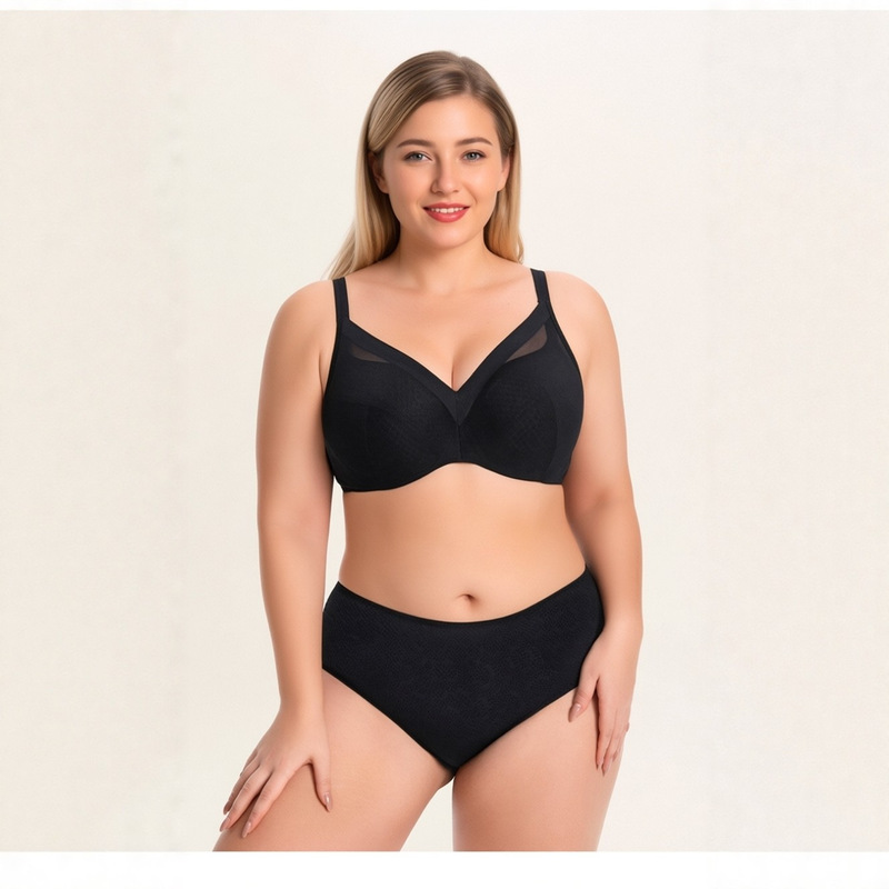 Manufacturer Wholesale Large Size Underwire Full Cup Perforated Bra Set for Women with Large Busts That Appear Smaller, Sizes 75-95Cdefghi Manufacturer Wholesale Large Size Underwire Full Cup Perforated Bra Set for Women with Large Busts That Appear Smaller, Sizes 75-95Cdefghi
