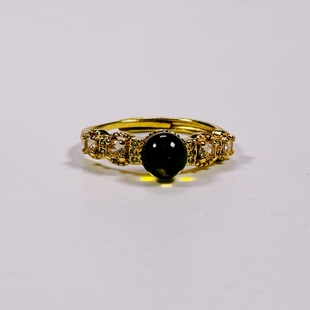 6mm Mexican Lamper Seiko Inlaid Copper Jewelry Ring Finger Ring Electroplating Thick Gold Fading Process