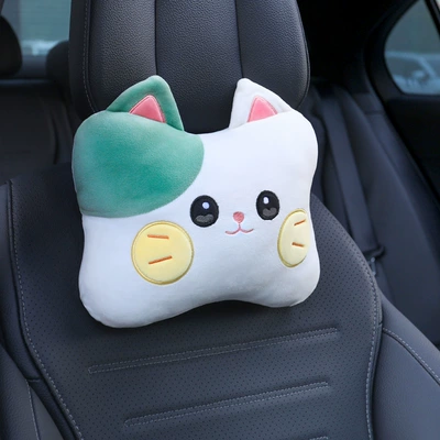 Waist support | cushion back cushion - car-headrest-small-flower-cat-removable-and-washable