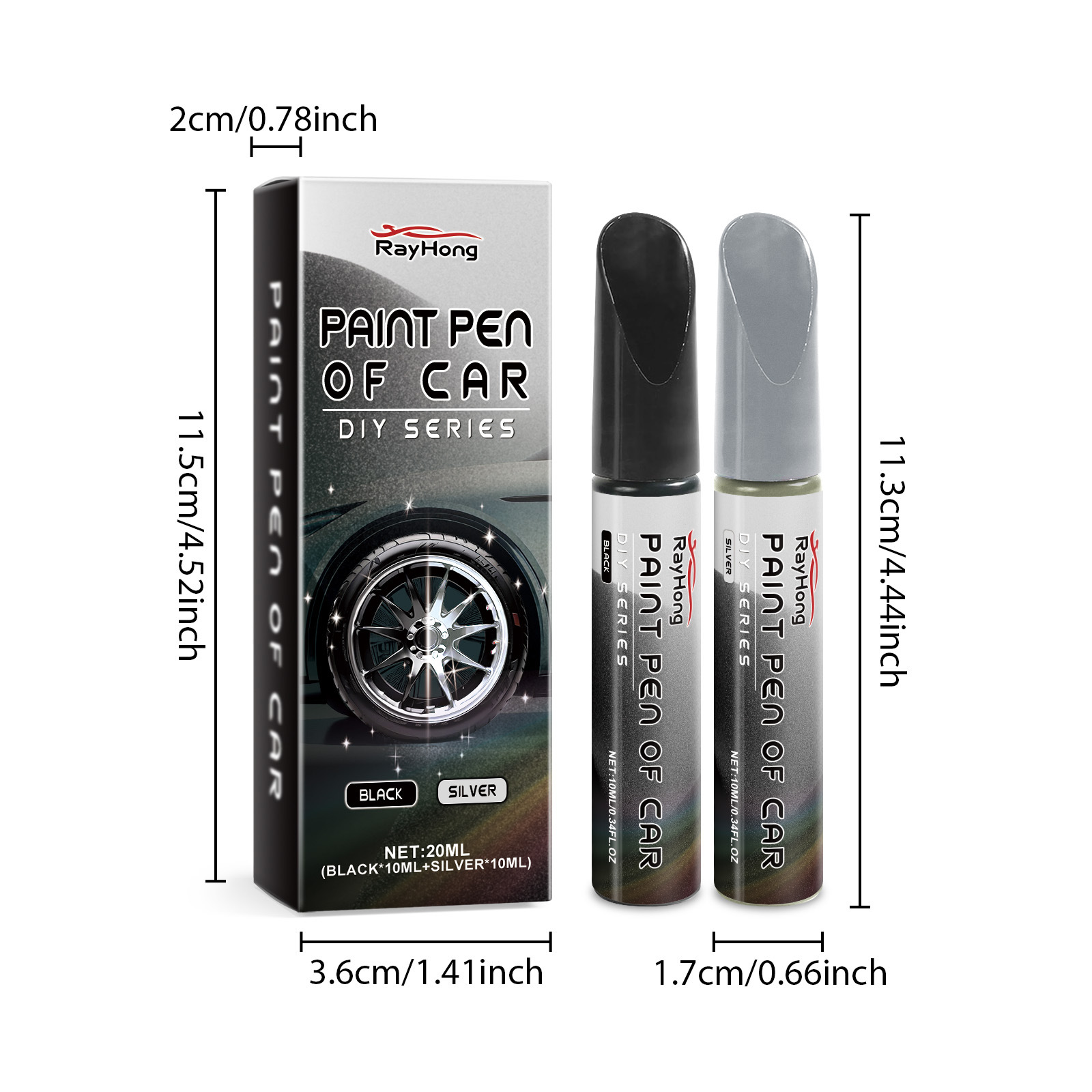 Rayhong car wheel scratch repair pen, car wheel scratch repair, scratch filler, polishing agent, and scratch coating