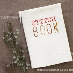 【东莞现货】跨境新款stitch book针线活页书亚麻DIY 针法书
