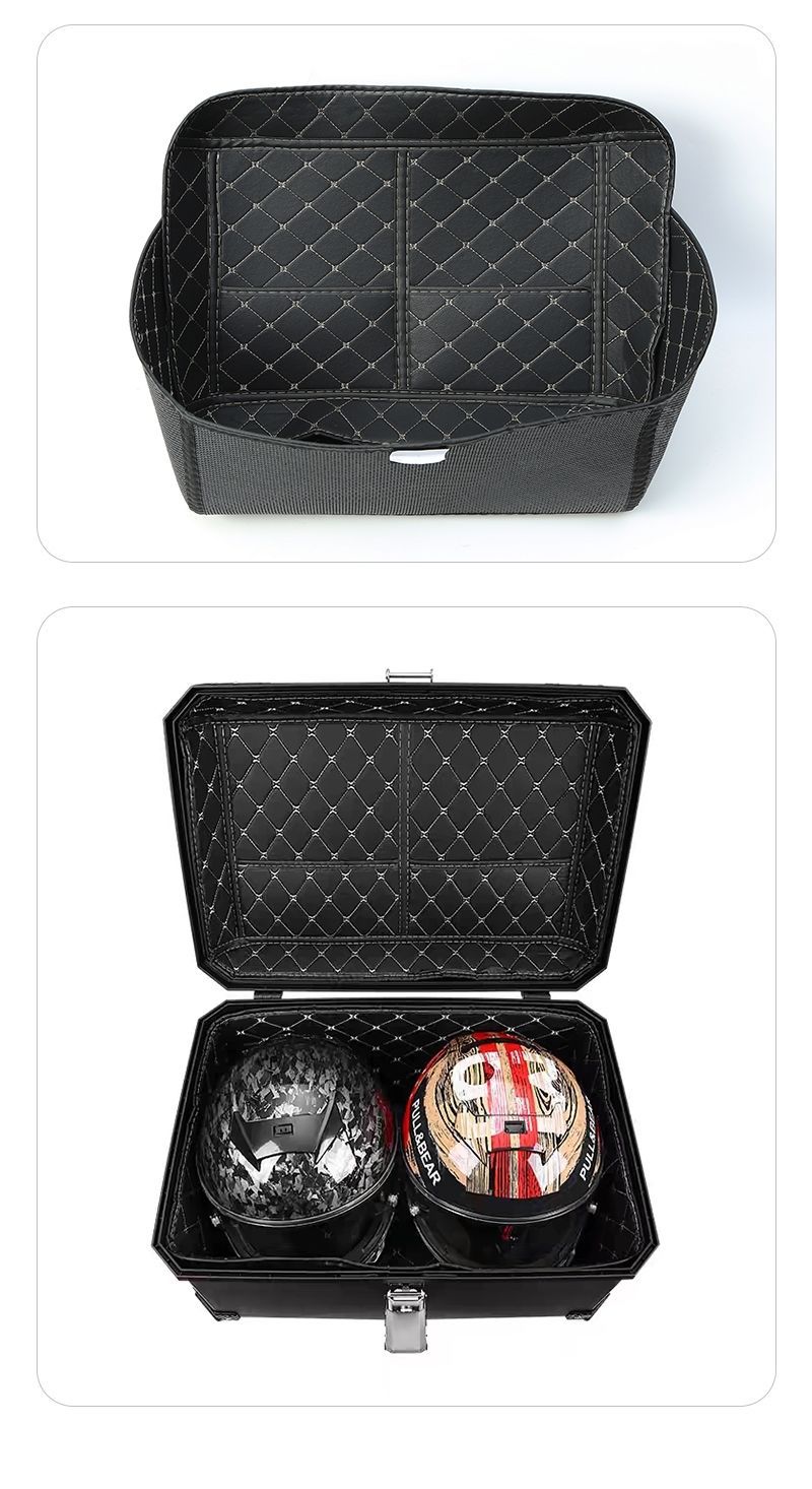 Motorcycle Large-Capacity Tail Box Electric Vehicle Scooter Detachable Trunk Takeaway Universal Non-Aluminum Tool Box