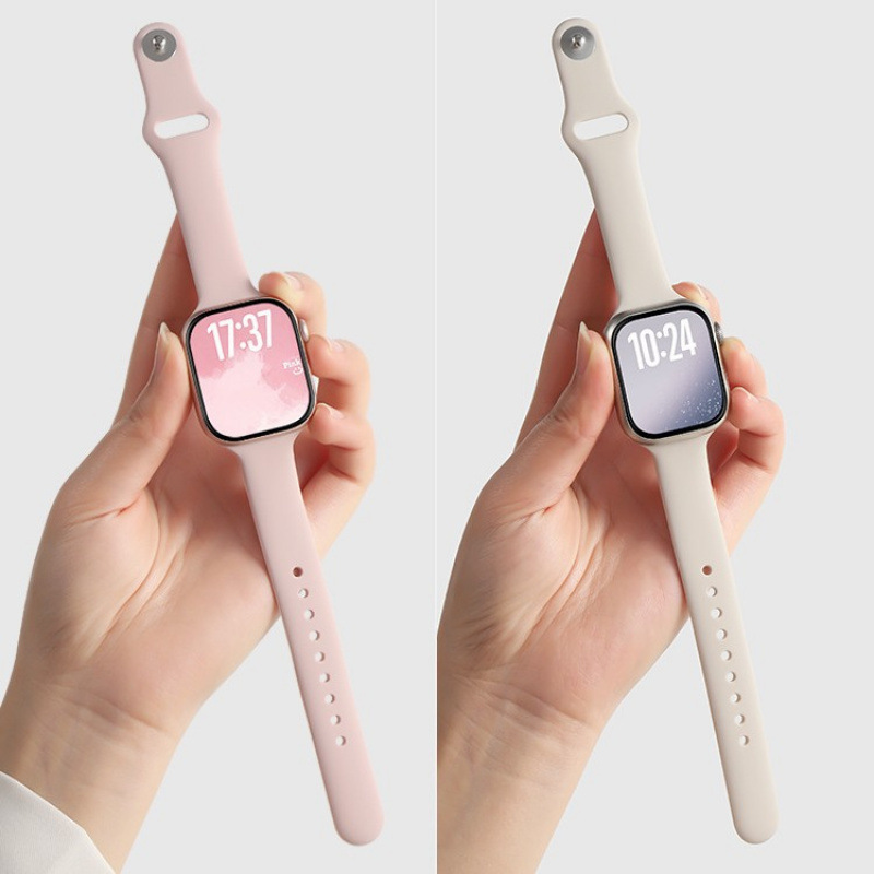 Suitable for Apple Watch Strap S10 Women's High-End Slim Waist Silicone Thin Se Wristband 9 Sports Iwatch11 Suitable for Apple Watch Strap S10 Women's High-End Slim Waist Silicone Thin Se Wristband 9 Sports Iwatch11