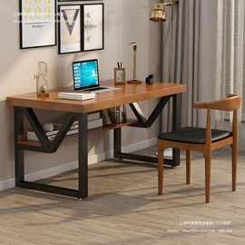实木书桌电脑台式桌家用简约办公桌卧室学生学习写字台长桌子