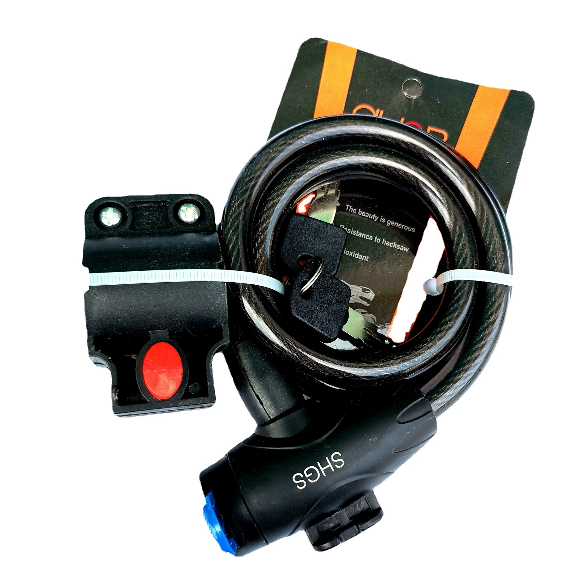 Замок Shuguang кольцевой замок с ключом велосипедный тросовый замок аппаратные инструменты принадлежности для верховой езды