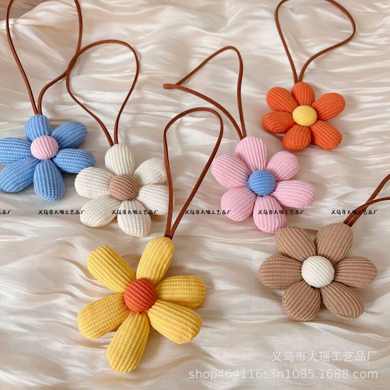 Korean Style Pastoral Style Cotton Three-Dimensional Color Six-Flap Flower Pendant Bag Accompanying Gift Decoration Hanging Decoration Creative Gift