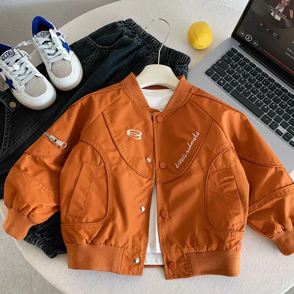 木野春季儿童外套重工夹克潮酷童装男女童韩版时尚棒球服帅气上衣