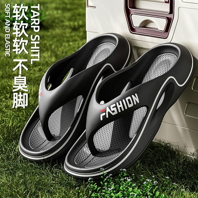 Мужские шлепанцы из ЭВА, на которых как на топорах ходить, мягкие, нескользящие, для дома и улицы, летние, легкие, на толстой подошве, модные тапочки