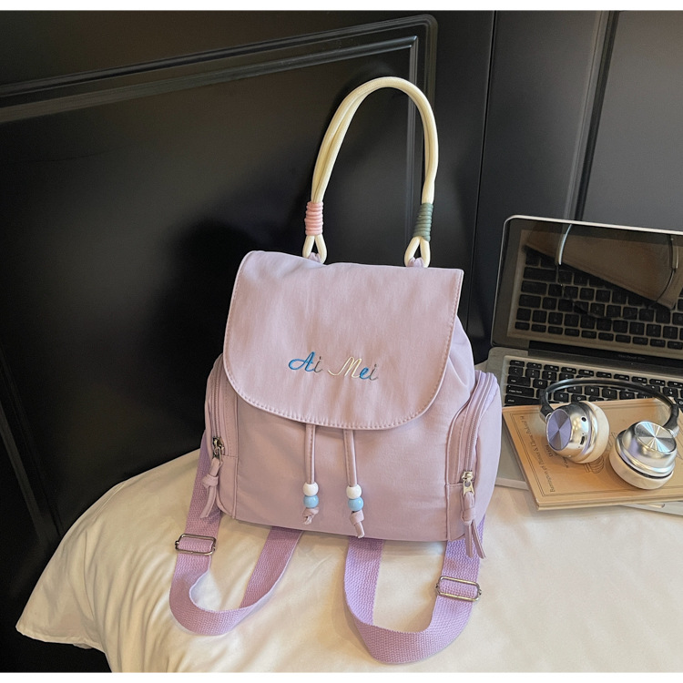 2025 moda moda moda personalidad mochila de textura casual simple nicho diseño de mochila de mujer de textura