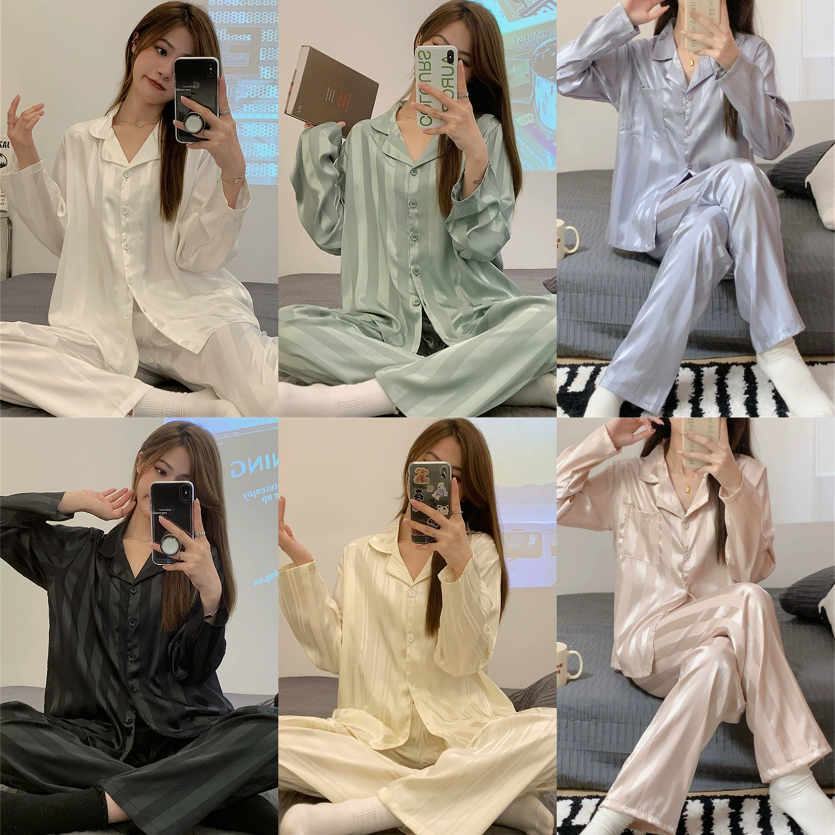 2024 весна-осень Высококачественная красная пижама из французского жаккарда, имитация Шелкового льда, шелкография, женский домашний костюм с длинными рукавами