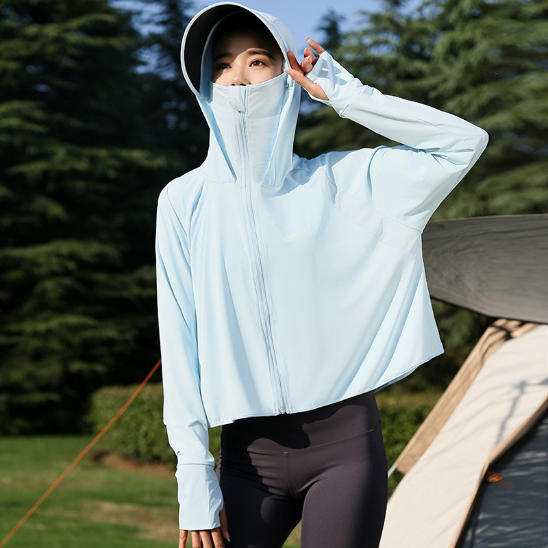 Moxun ロマンチックなアイスシルク日焼け止め服女性のための夏 2025 新しいルーズショール upf50 + 抗 UV 日焼け止め服|undefined