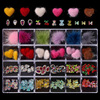 Metal mixed nail decoration heart-shaped for manicure for finger, decorations, jewelry, set, suitable for import, new collection, 24 cells