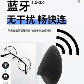 五代静音2.4G垂直鼠标人体工学适用大手款立式右手滑鼠
