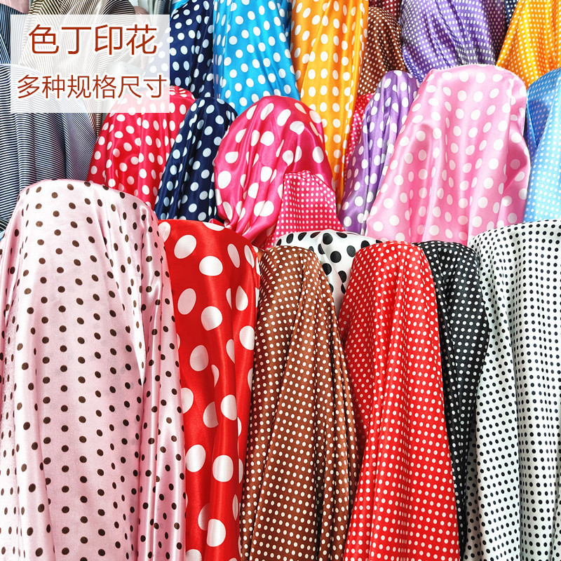 Polka Dot Fabric Satin Printed Imitation Silk Fabric Satin Polyester Clothing Lining Fabric Headwear Wholesale in Stock Polka Dot Fabric Satin Printed Imitation Silk Fabric Satin Polyester Clothing Lining Fabric Headwear Wholesale in Stock