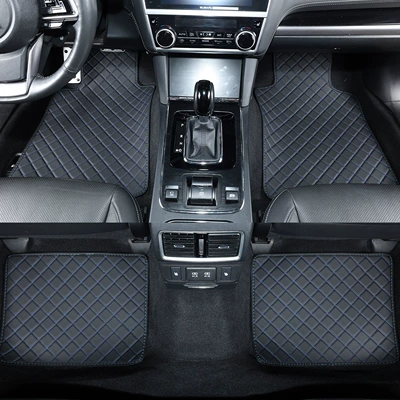 Universal Foot Pad all seasons, no tools required - black-with-blue-lines-diamond-pattern