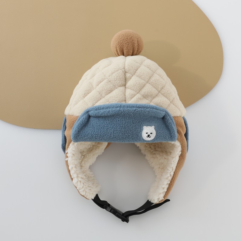 Sombrero para bebés otoño y invierno de moda coreana para bebés pequeños con gorras de lana para niños calientes de invierno gorras de protección contra el viento