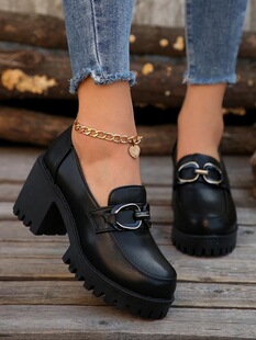 O 92781 Thick Sole Buckle Strap Heels ��׿ێ��ָ�Ь �羳��