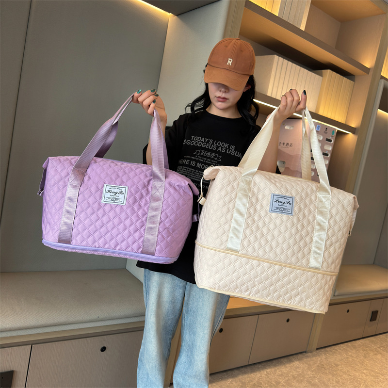 多功能扩展旅行包女外出短途行李收纳袋简约大容量干湿分离行李包