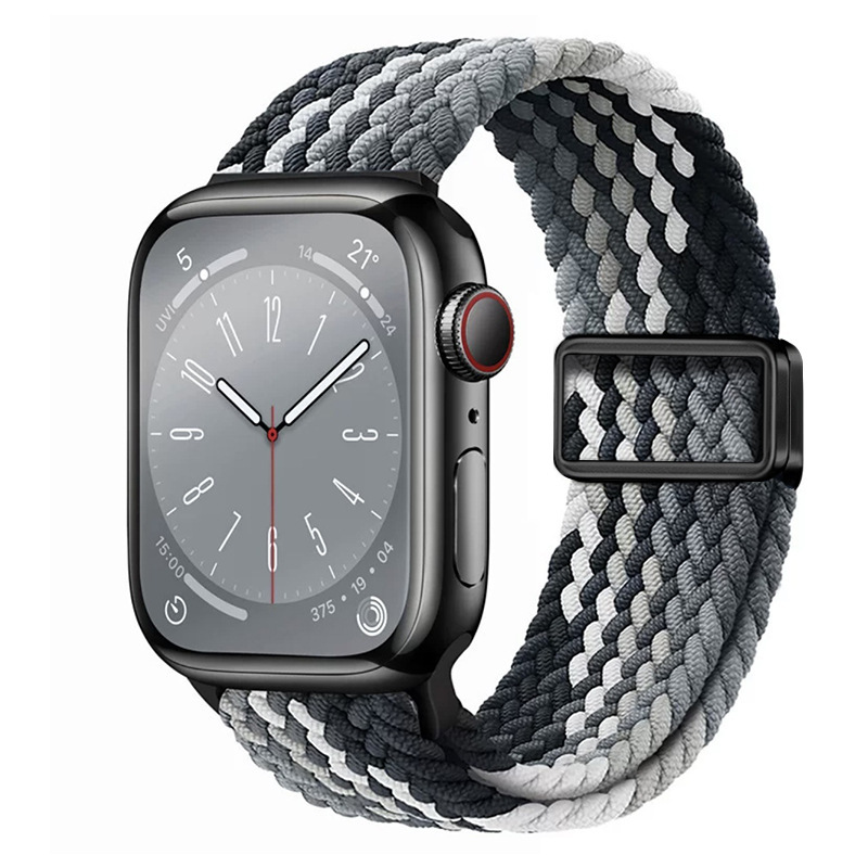 适用ApplewatchS11苹果表带磁吸扣尼龙弹力编织iwatch10手表表带|undefined