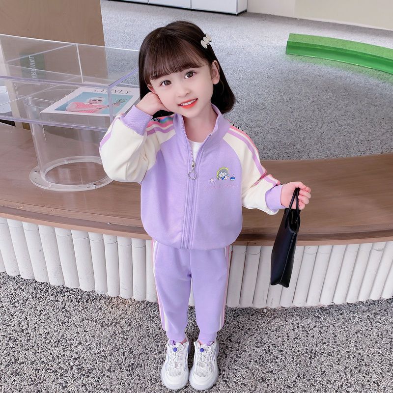 Girls' Baseball Sui Se, Fashionable Sree 2023 New Children's Wear Spring and Auumn Baby Fashion Spors Two Piece_voghion.com